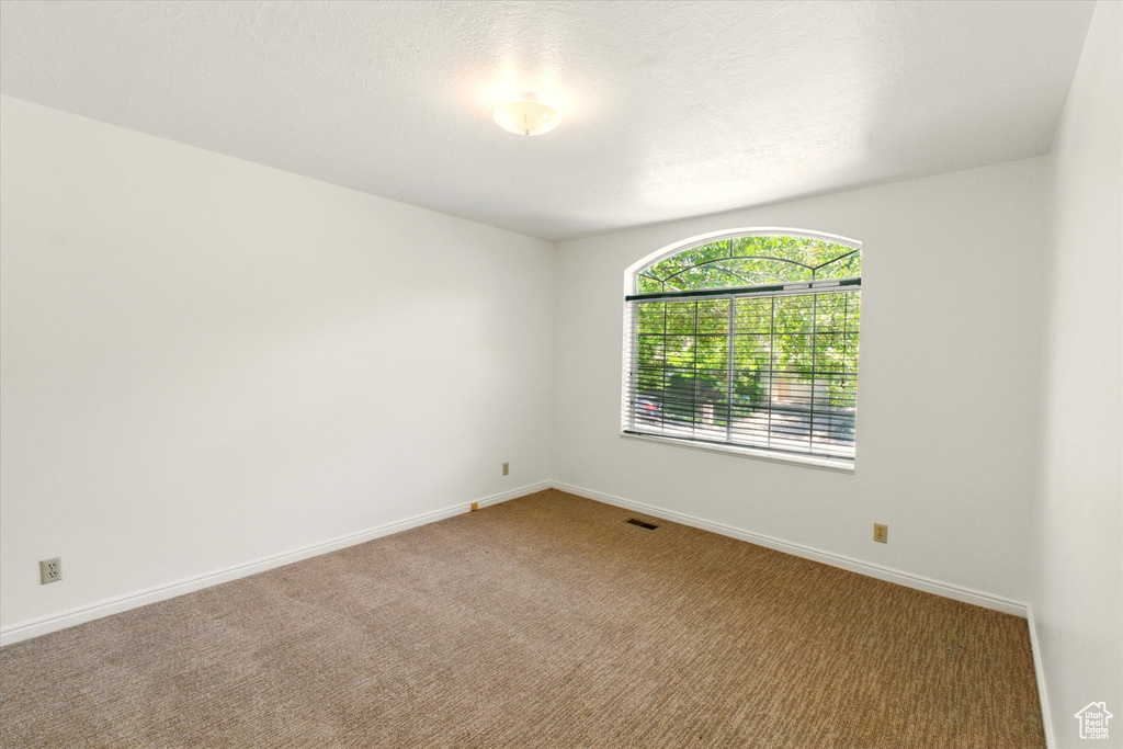 Carpeted empty room with baseboards