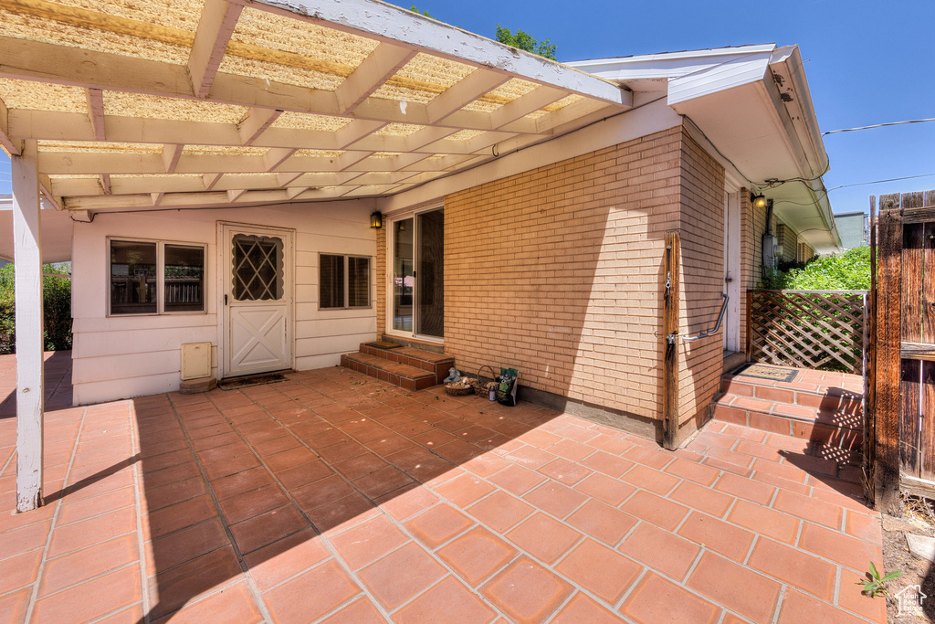 View of patio / terrace featuring entry steps