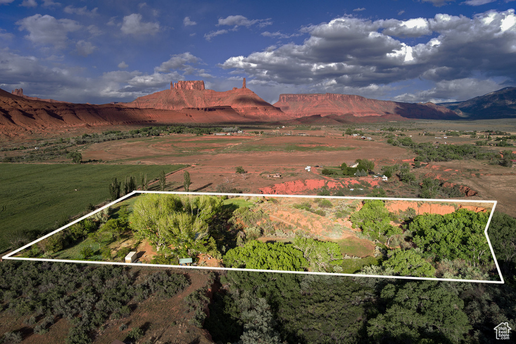 Mountain view featuring rural landscape