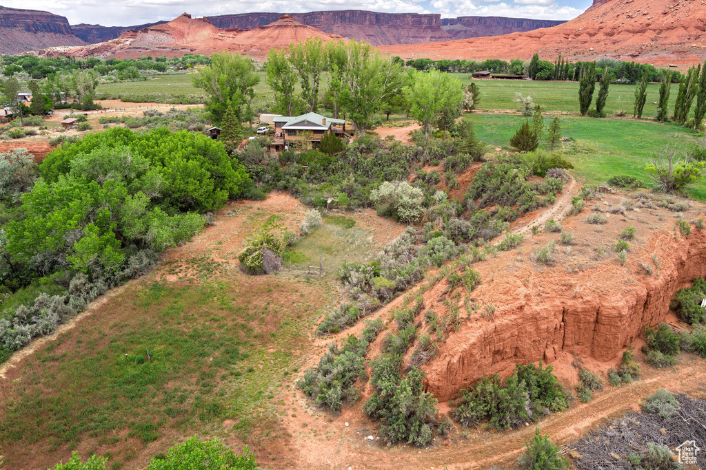 Mountain view with rural landscape
