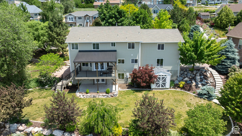 Aerial view of residential area