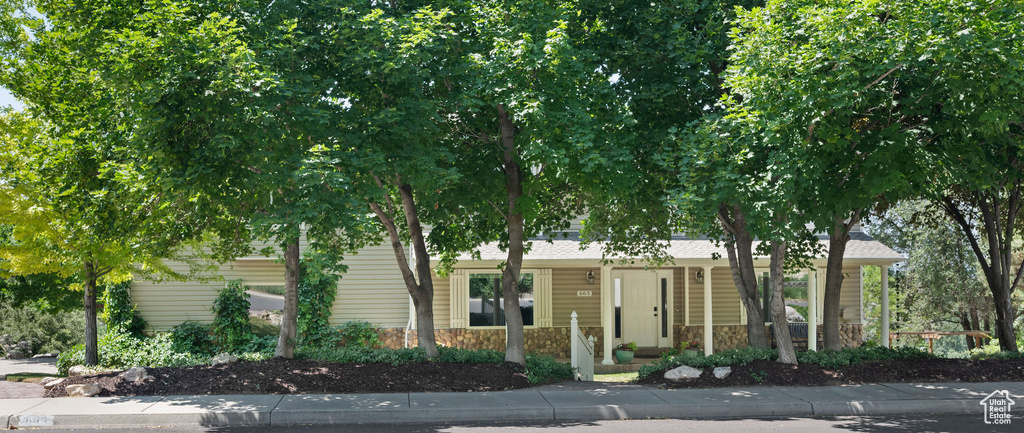 View of front of home with stone siding