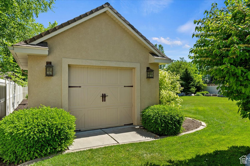 View of garage