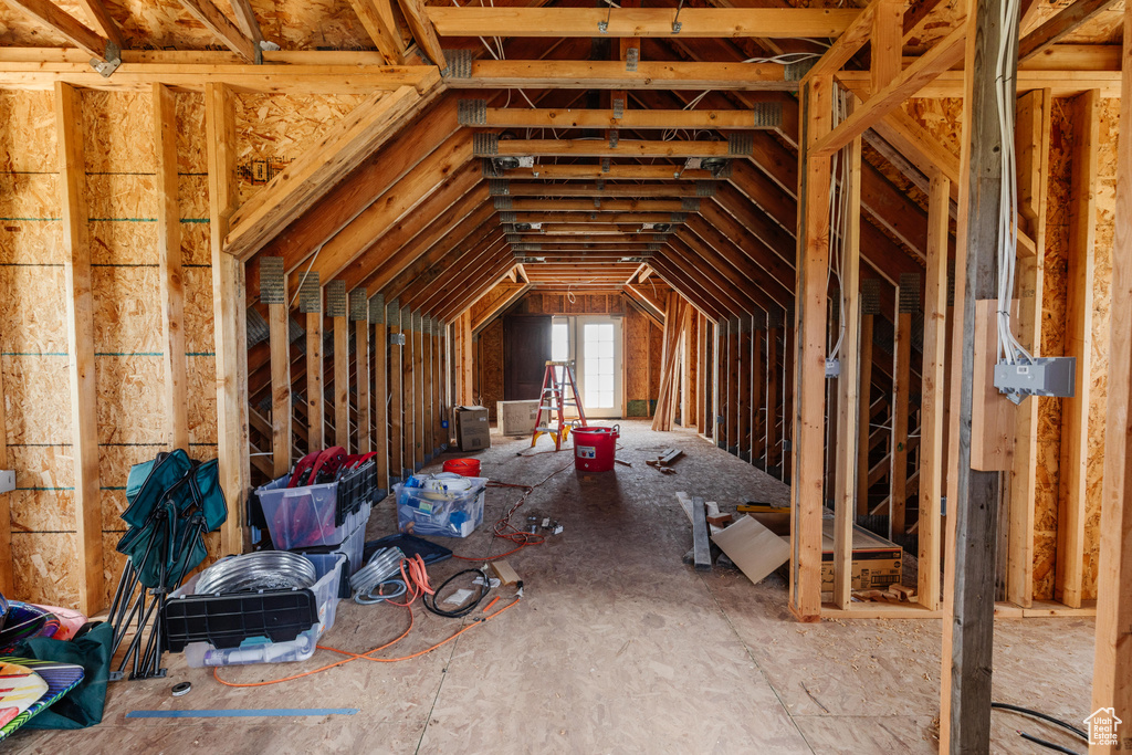View of unfinished attic