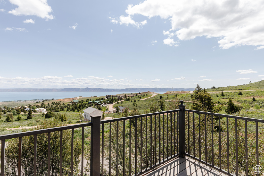 Balcony with a water view