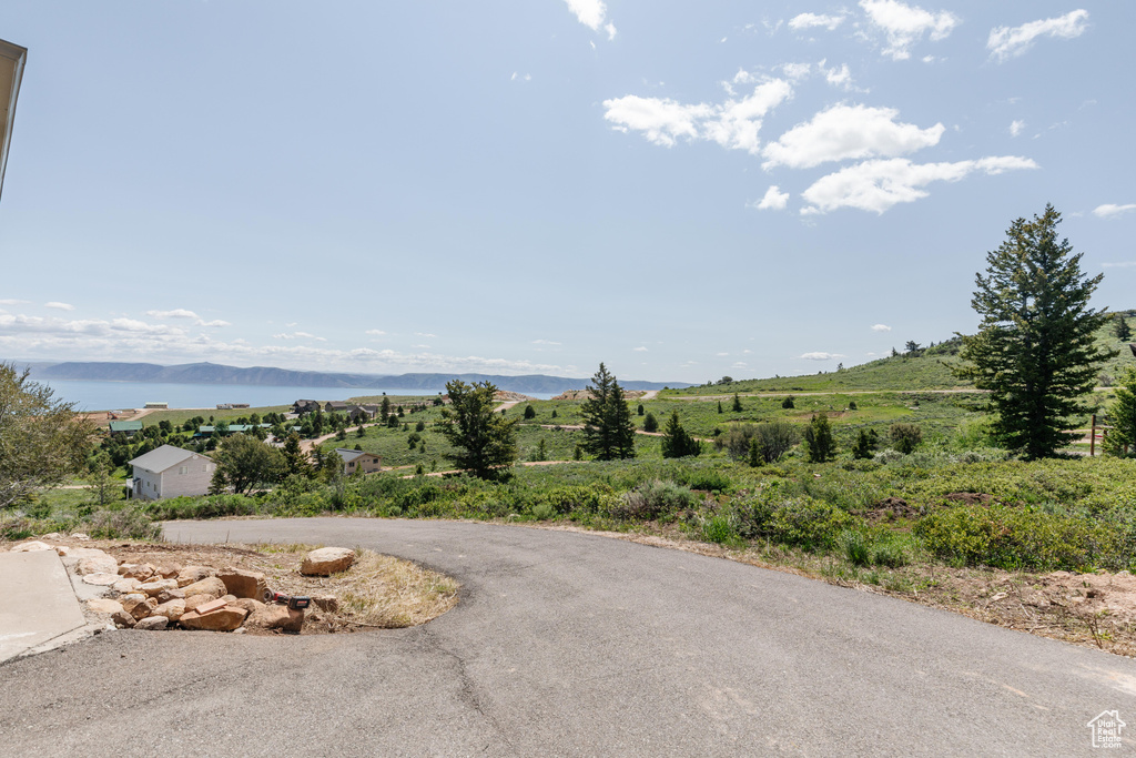 View of street with a mountain view