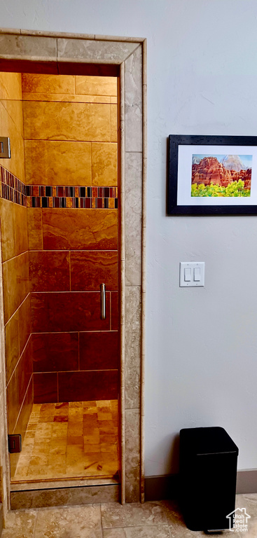 Bathroom featuring a stall shower