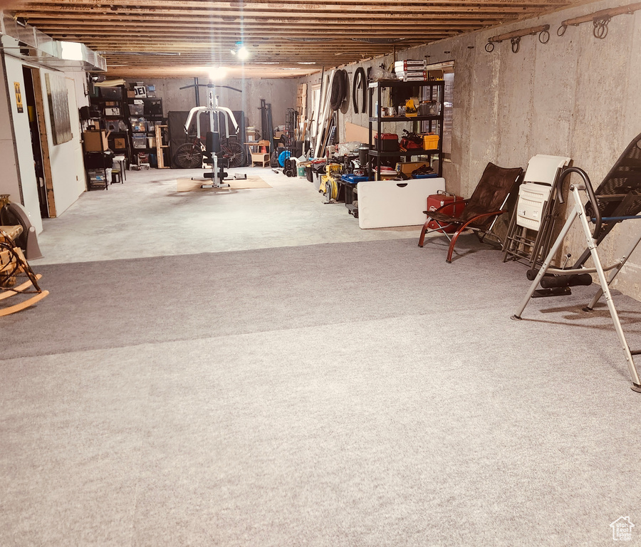 View of unfinished basement