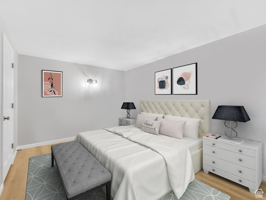 Bedroom featuring light wood-style flooring