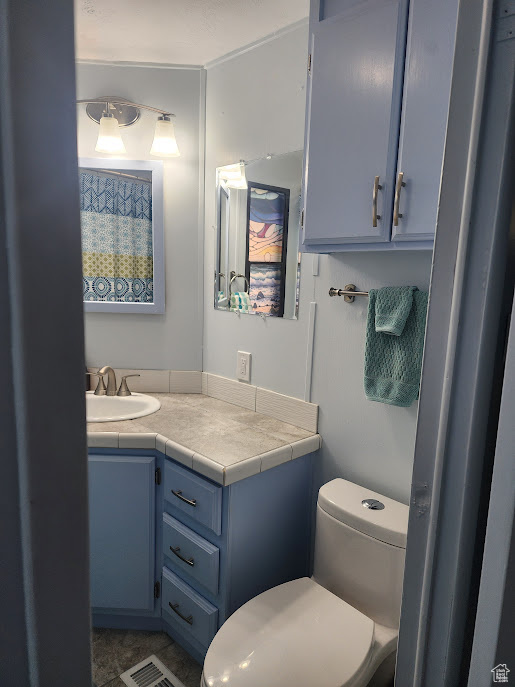 Bathroom featuring toilet and vanity
