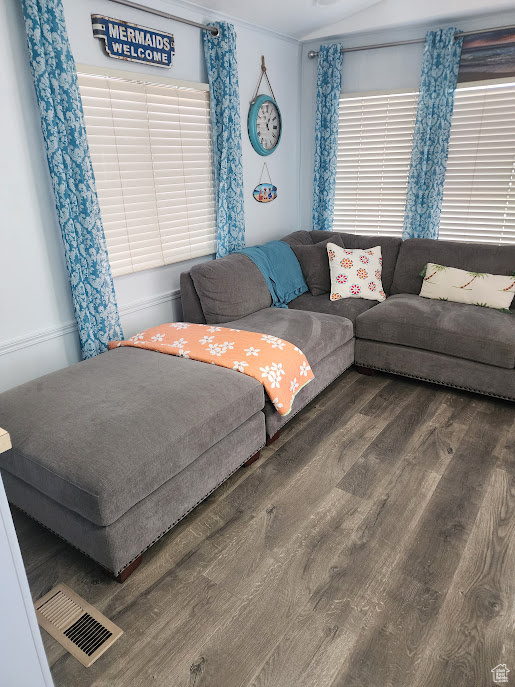 Living area featuring wood finished floors