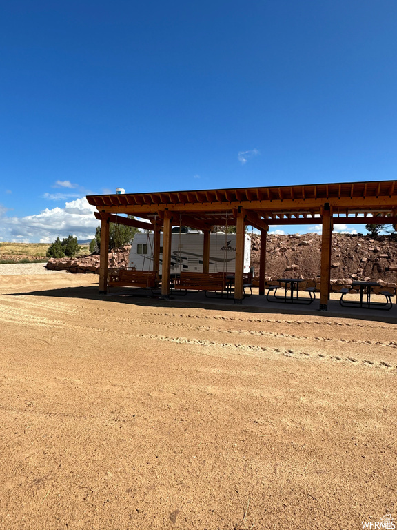 View of community featuring a pergola