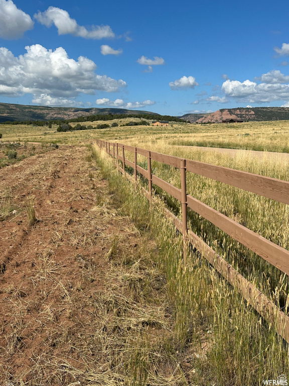 View of yard featuring a view of rural / pastoral area
