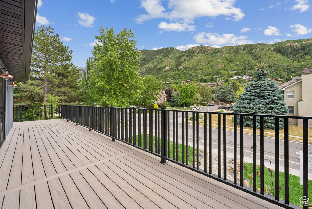 Deck with a mountain view