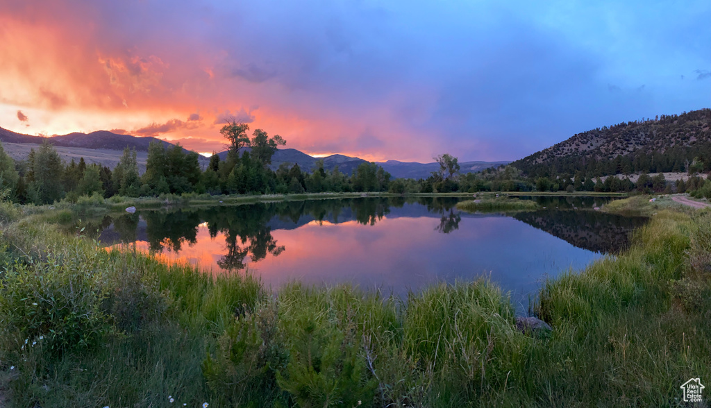 Water view featuring a mountain backdrop