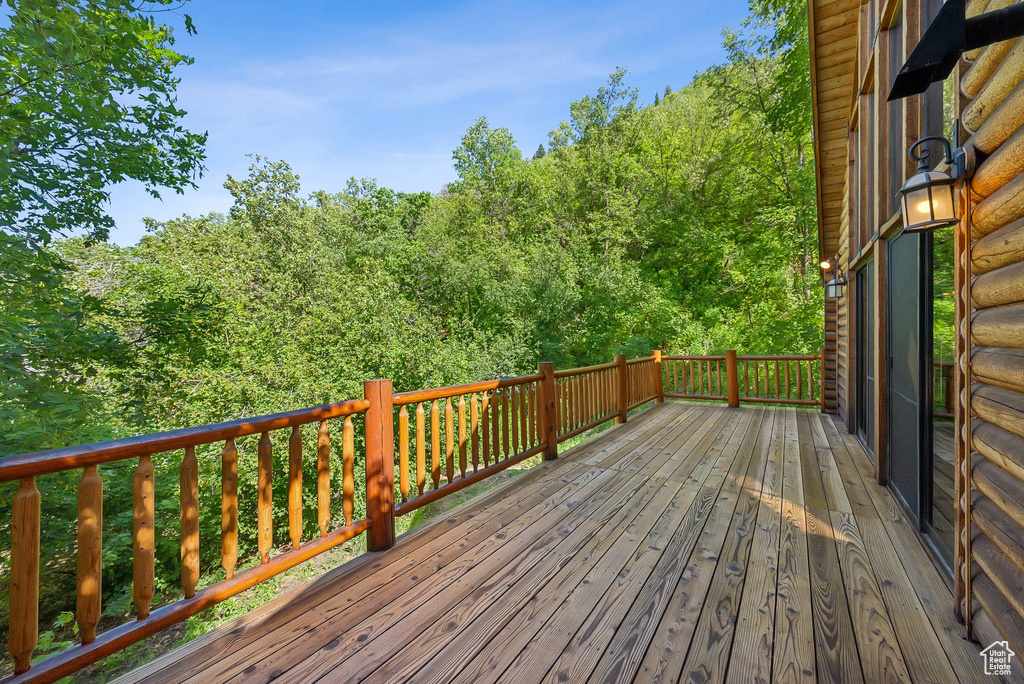 View of wooden deck