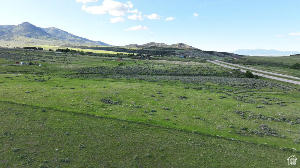 Mountain view with rural landscape