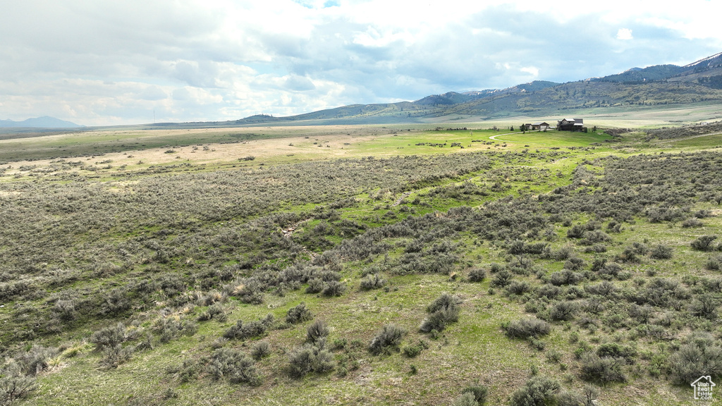 Mountain view with rural landscape