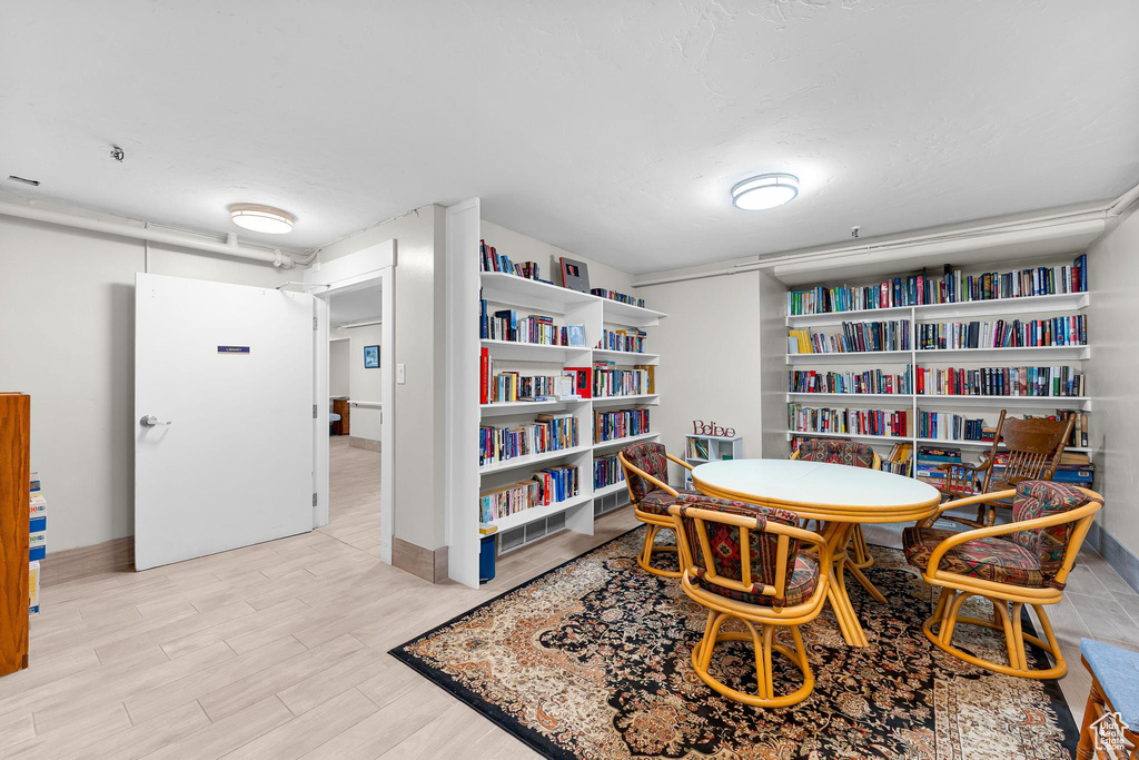 Living area featuring wood finished floors