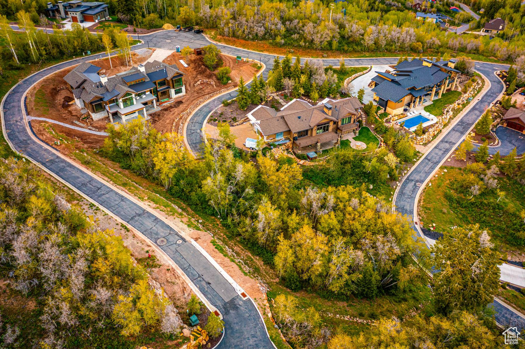 Aerial view of residential area