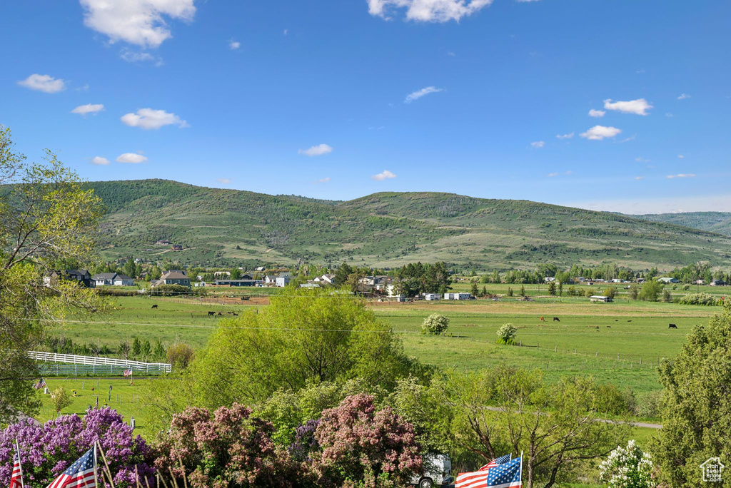 Mountain view with rural landscape and a pastoral area