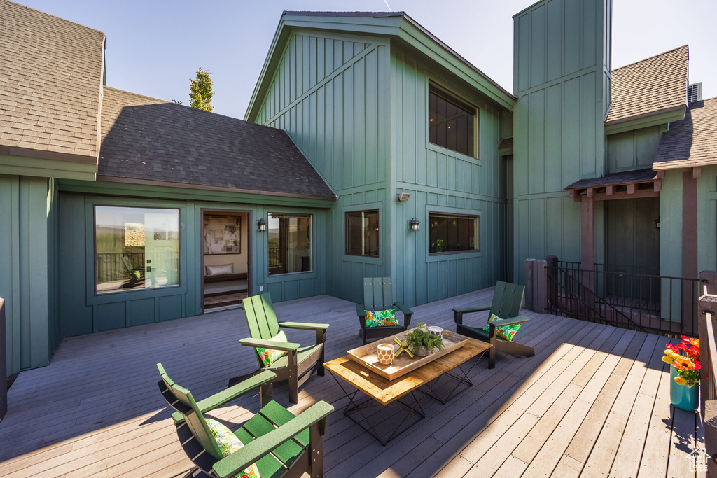 View of wooden deck