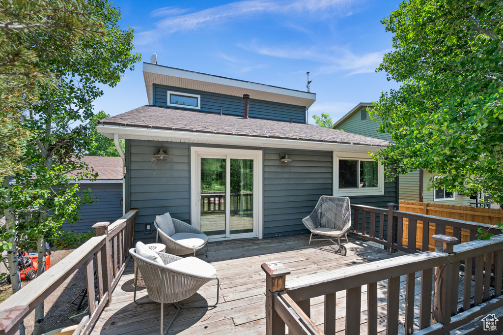 View of wooden deck