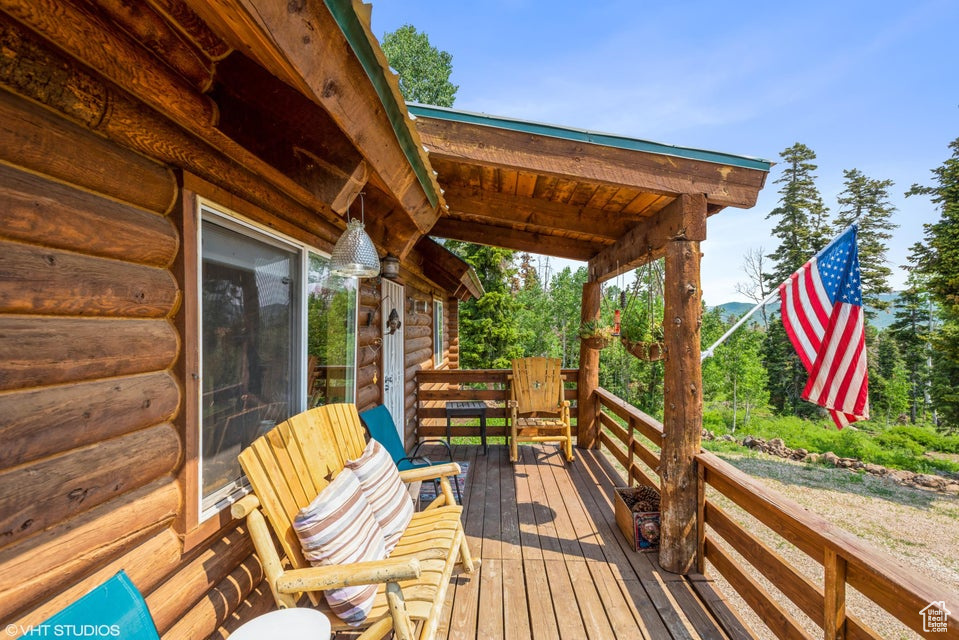 View of wooden deck