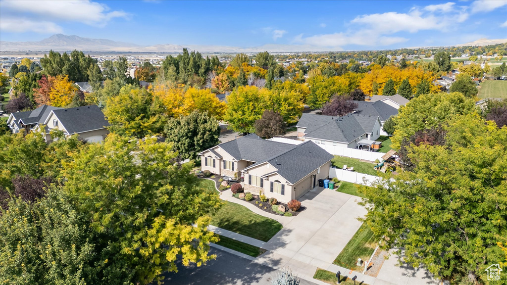 Aerial perspective of suburban area