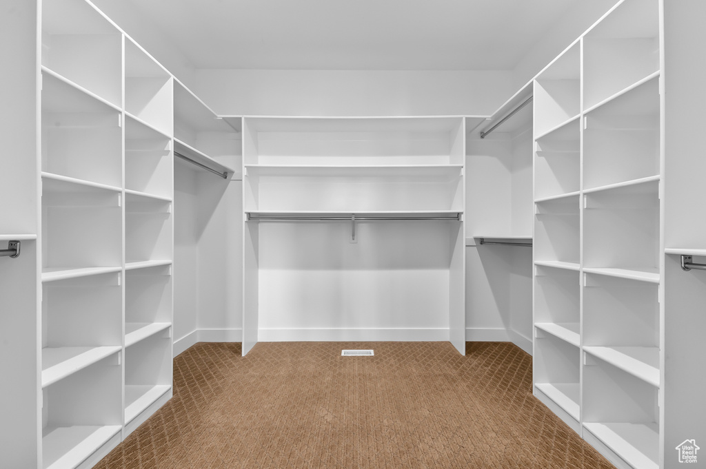 Walk in closet featuring carpet floors