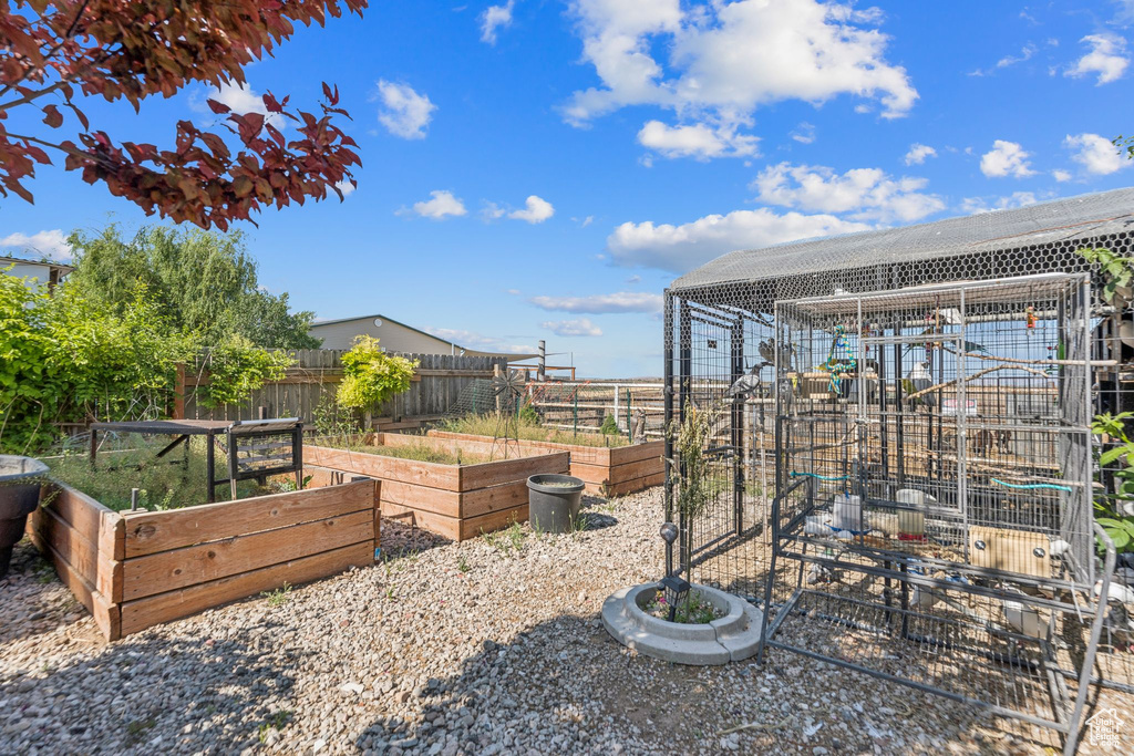 View of yard with a garden