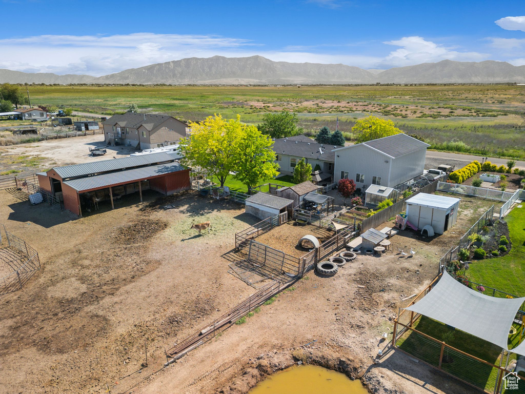 View of rural area featuring a mountain backdrop
