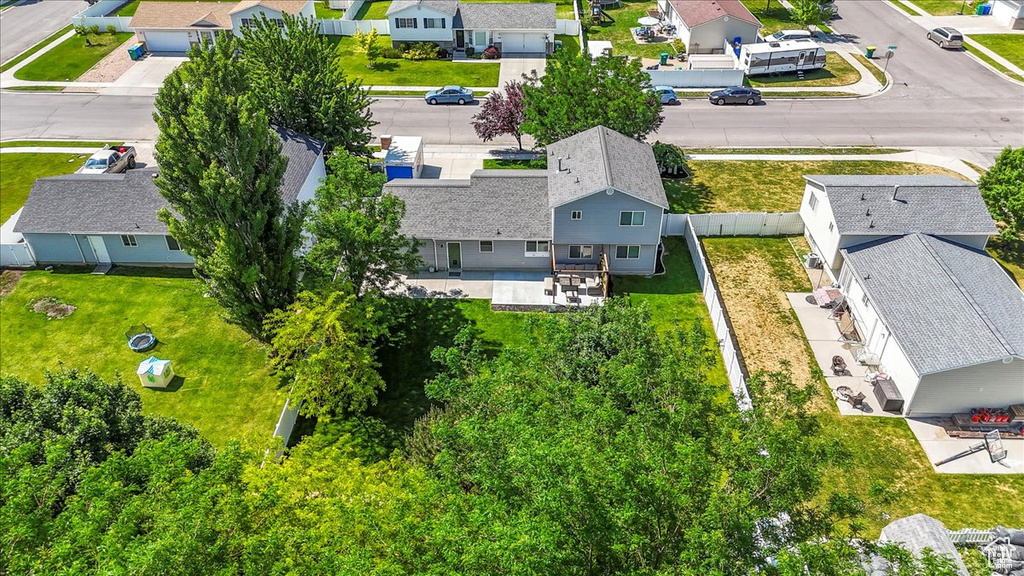 Aerial perspective of suburban area