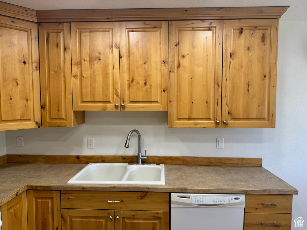 Kitchen featuring dishwasher and a sink