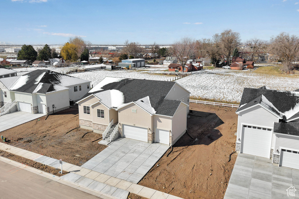 Aerial view of residential area