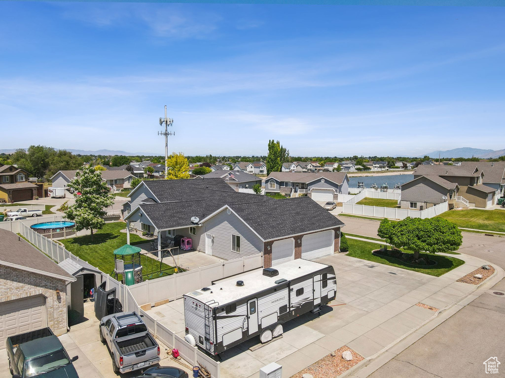 Aerial view of residential area