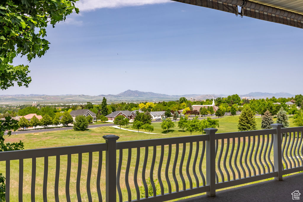 View of mountain backdrop with nearby suburban area