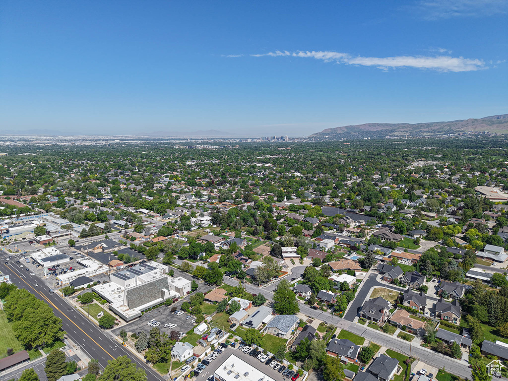 Bird\\\'s eye view of a mountainous background