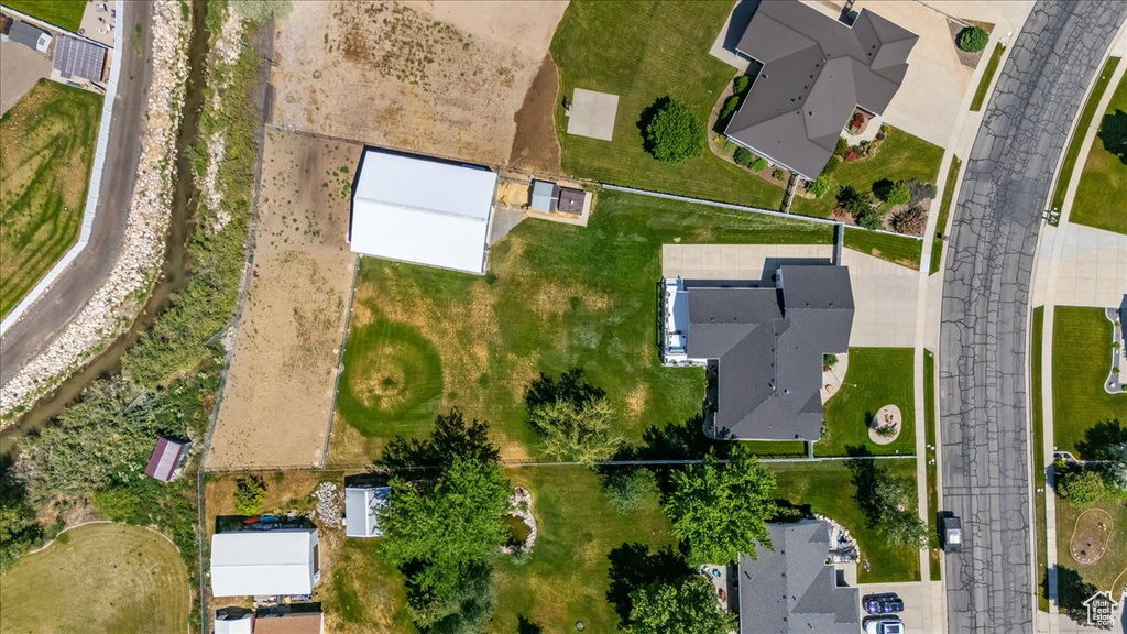 Aerial view of residential area