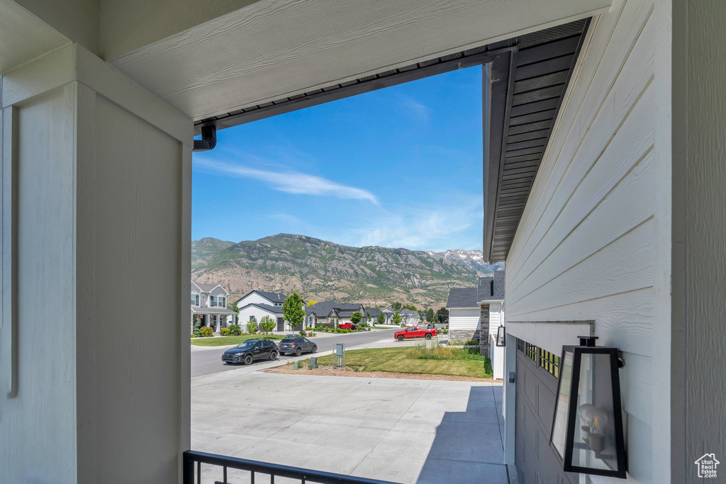 Mountain view featuring nearby suburban area