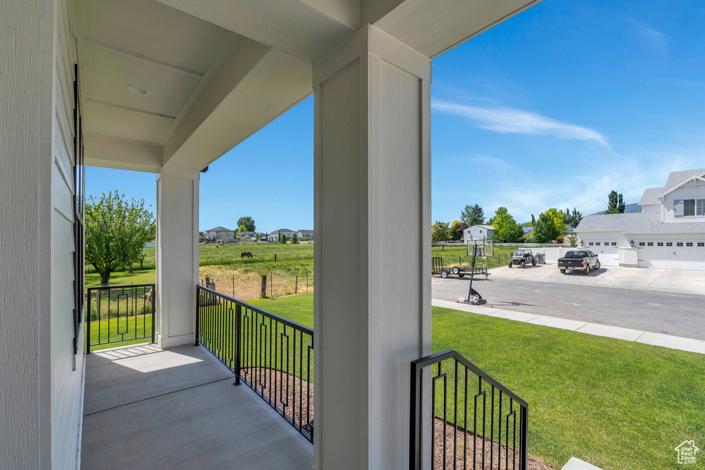 View of covered porch