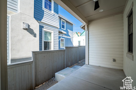 View of patio / terrace with a ceiling fan