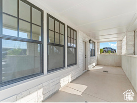View of covered porch