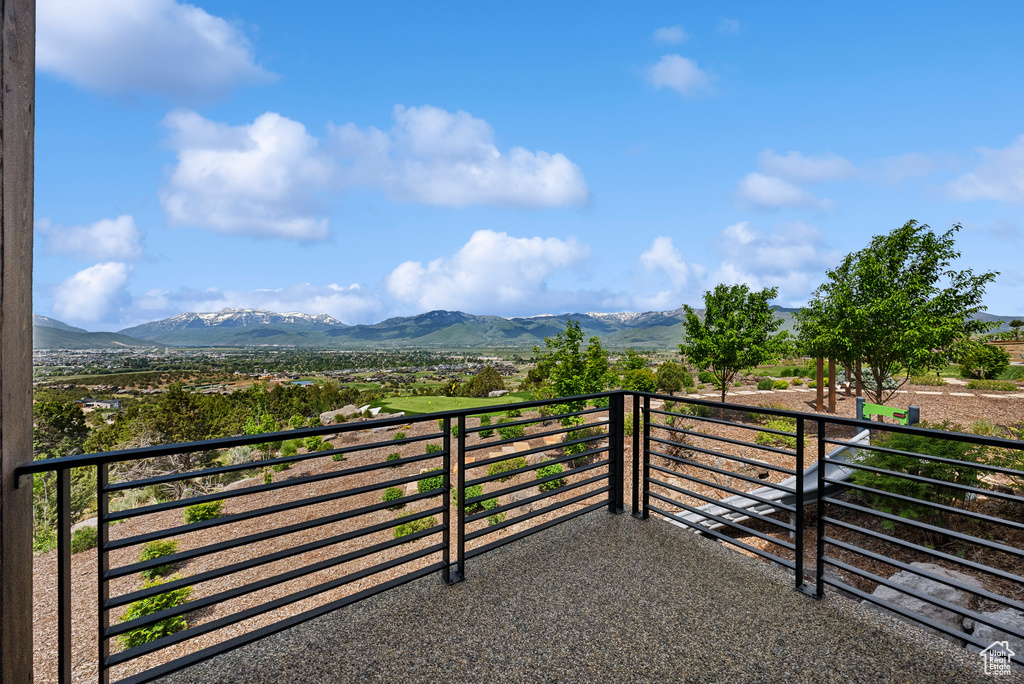 Gate with a mountain view