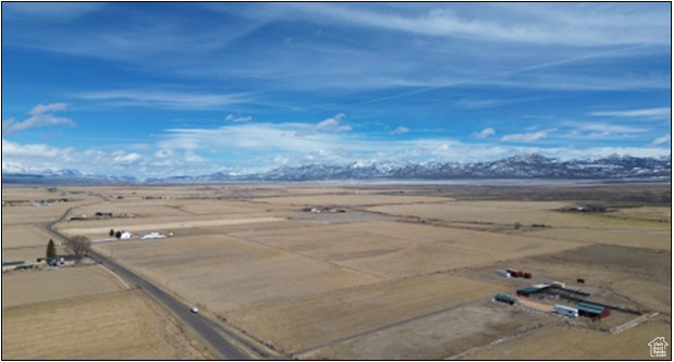 Overview of rural landscape with a desert landscape
