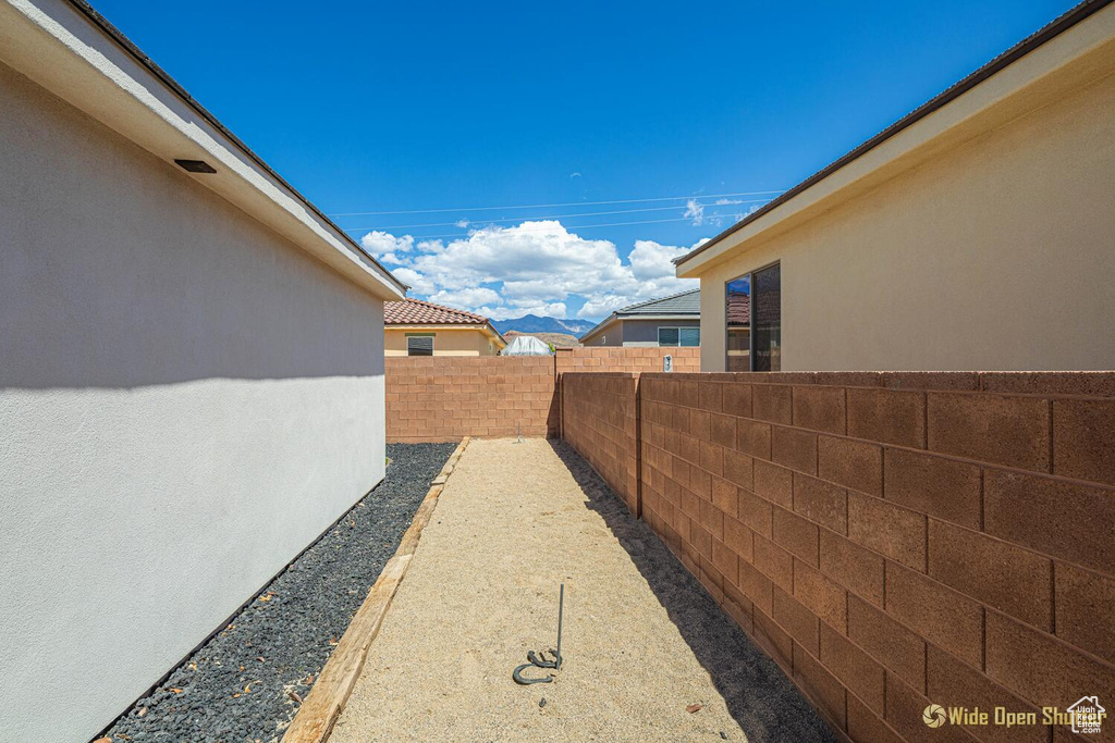 View of fenced backyard