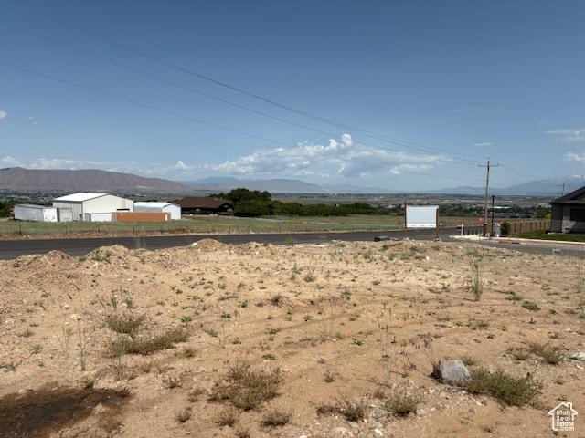 View of yard featuring a mountain view