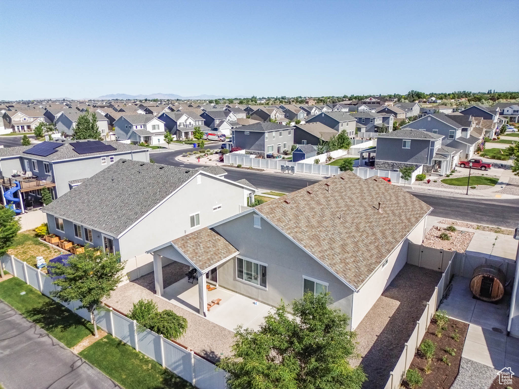 Aerial perspective of suburban area