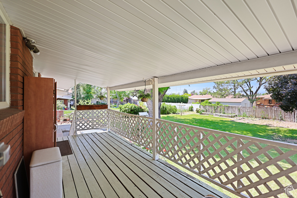 View of wooden deck