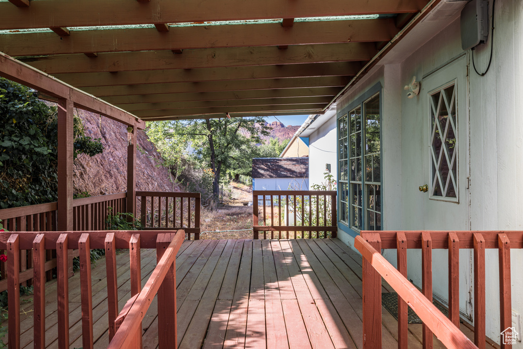 View of wooden terrace